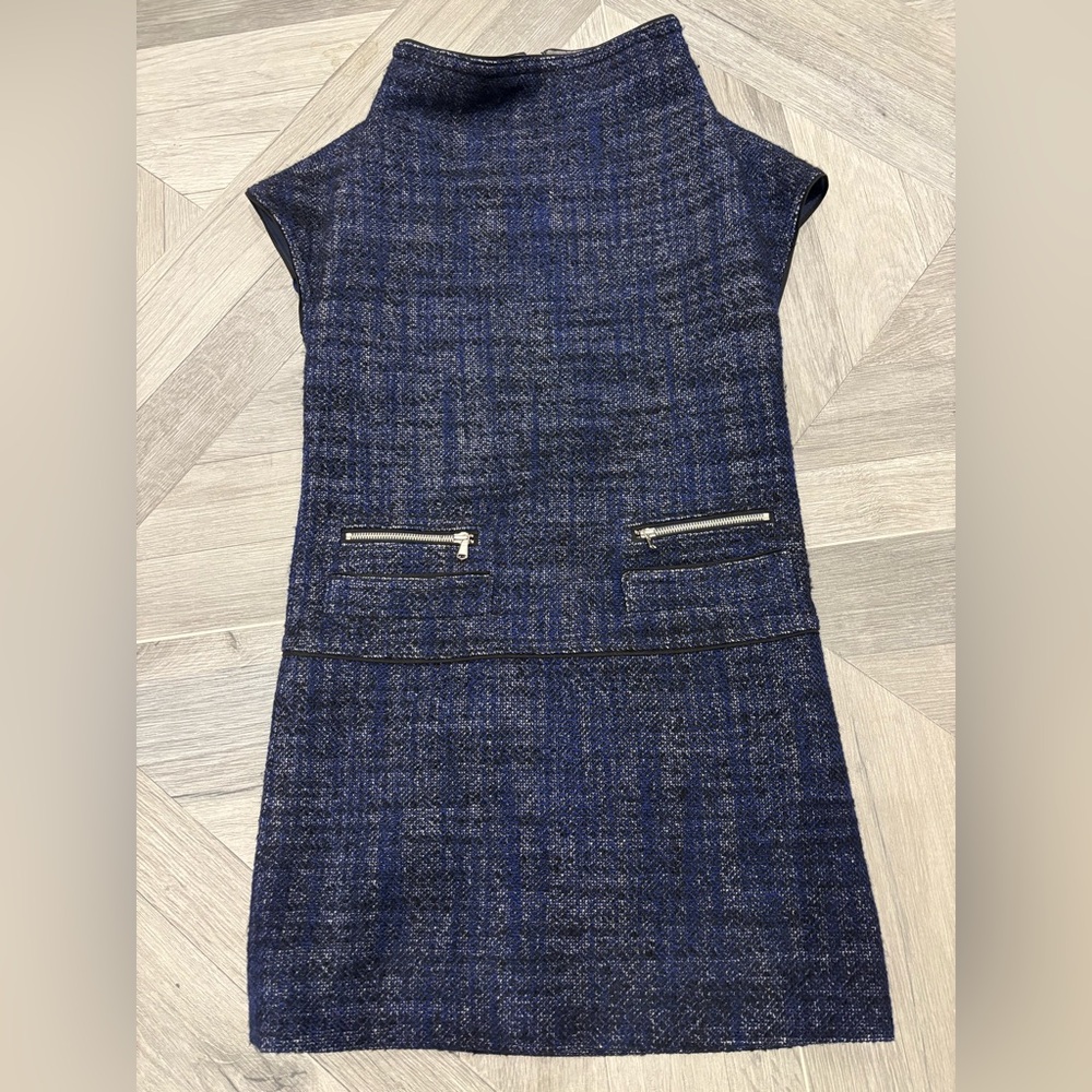 Marc by Marc Jacobs Tweed Funnel Neck Mini Dress, Size S